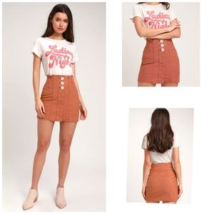 FP Terra Cotta button up miniskirt orange size 6